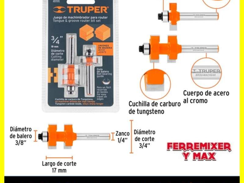 JUEGO DE MACHIMBRADOR, 3/4", CON BALERO