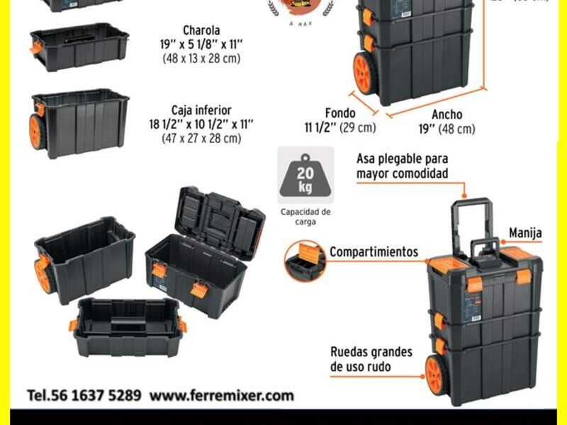 CAJA PARA HERRAMIENTAS 19"X25" 3 EN 1