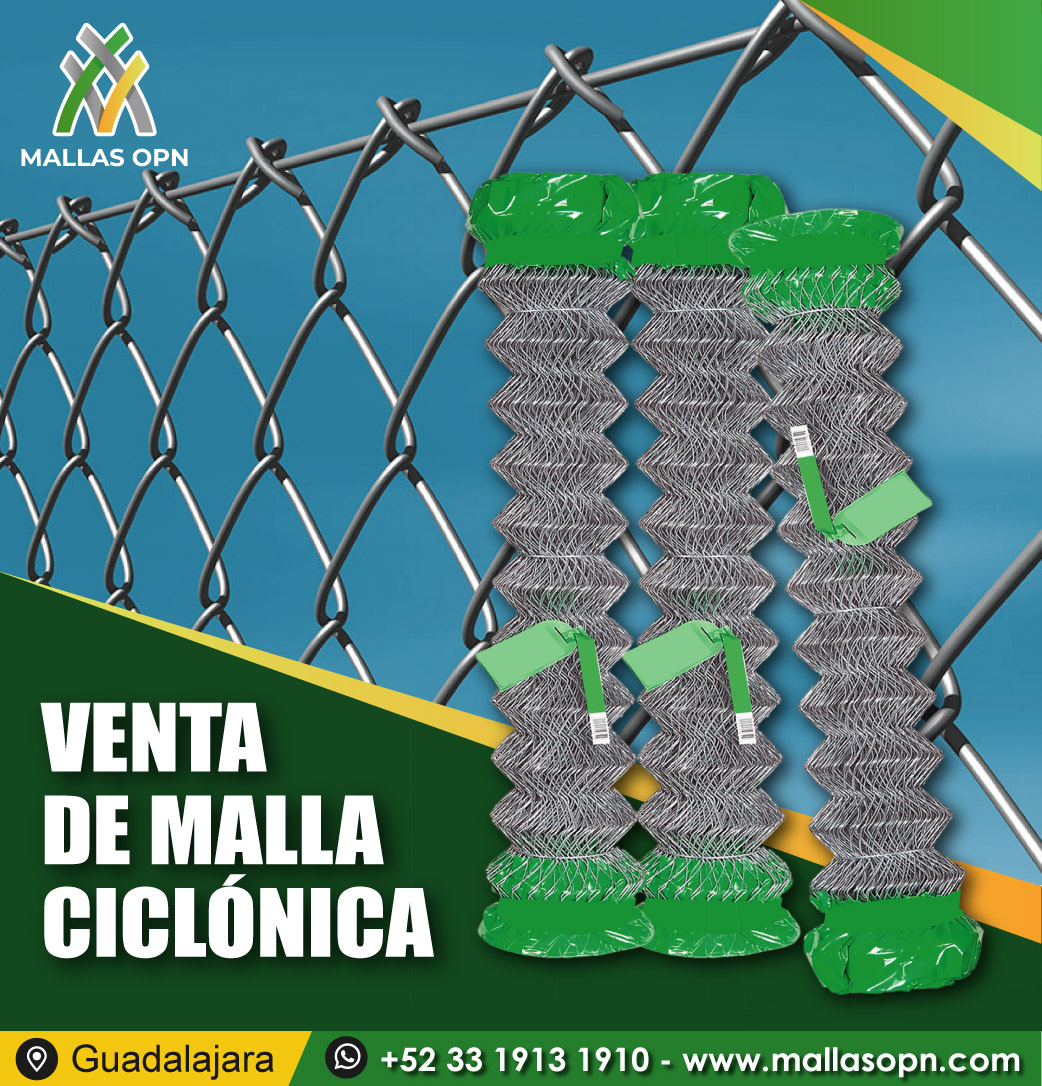 Mallas tejidas de alambre galvanizado tipo ciclónica para cercados perimetrales en cualquier terreno