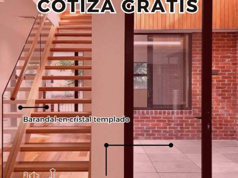 Barandal en cristal templado CDMX