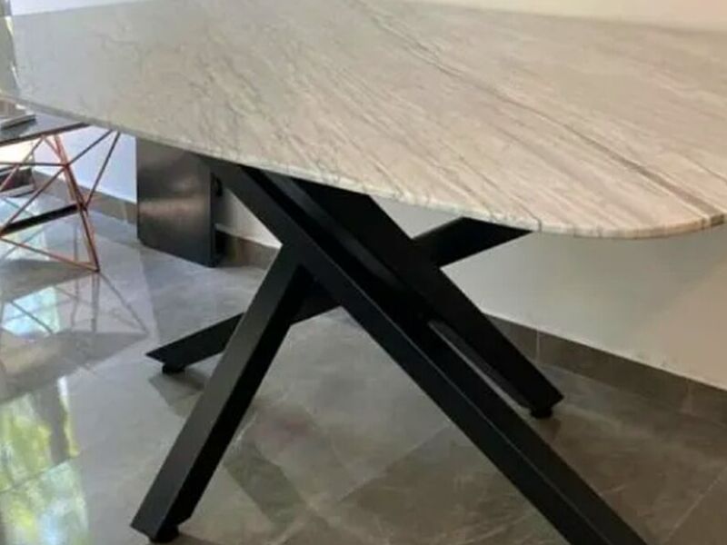 Mesa curva mármol blanco carrara México