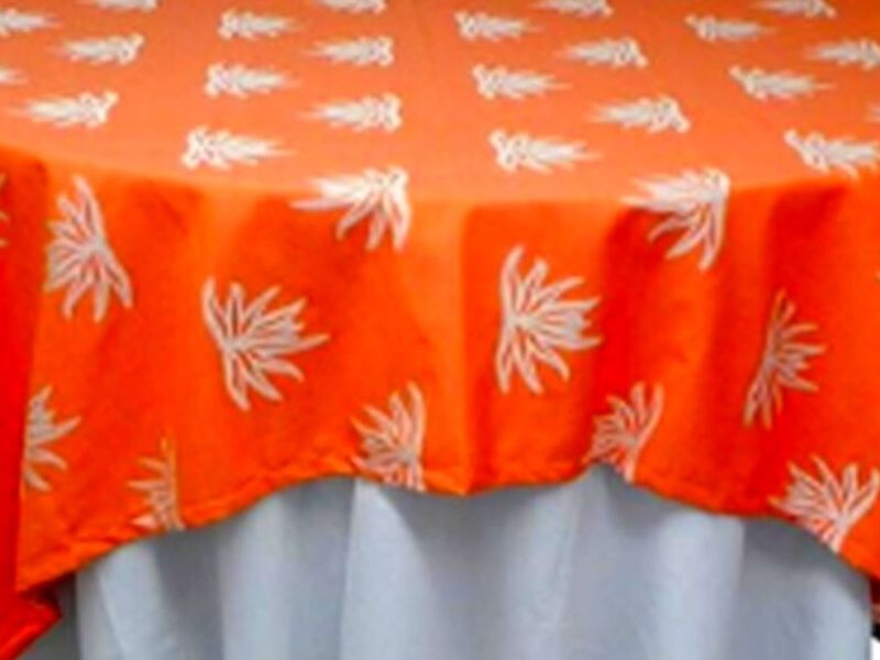 Mantel Naranja Hojas Mexico
