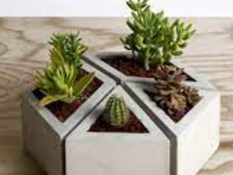 cemento con detalles geométricos