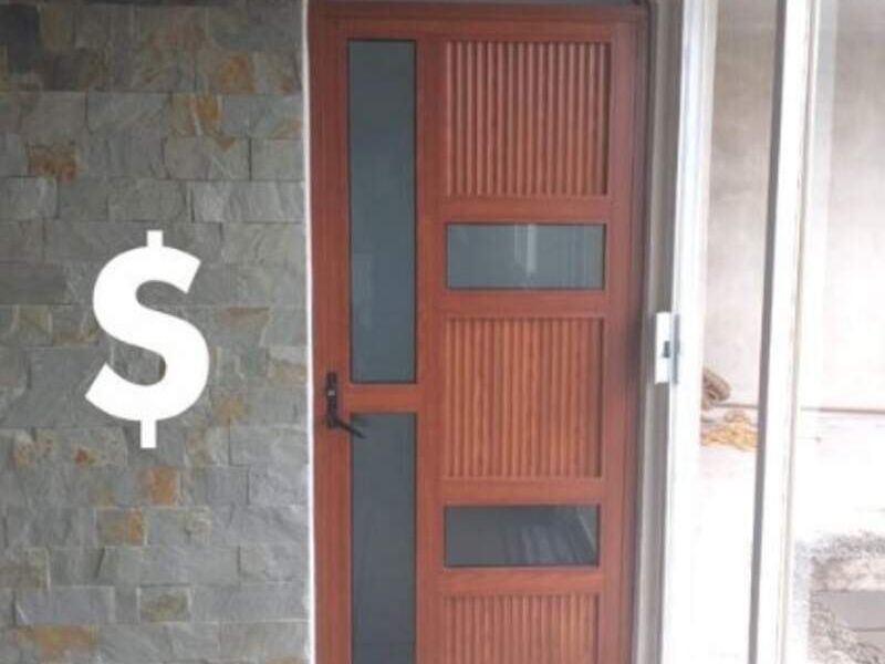 Puerta en Aluminio estilo Madera Puebla