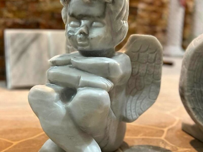 Adorno ángel mármol Tecali de Herrera