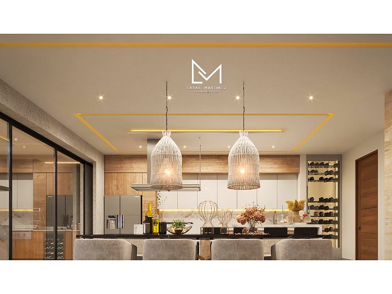 Instalación de lámparas en techo México Casas Martínez Arquitectos