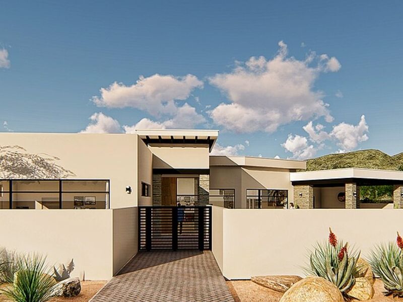 Diseño casa fachada Hermosillo