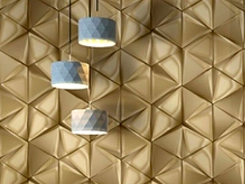 Papel Tapiz 3D Dorado Mexico