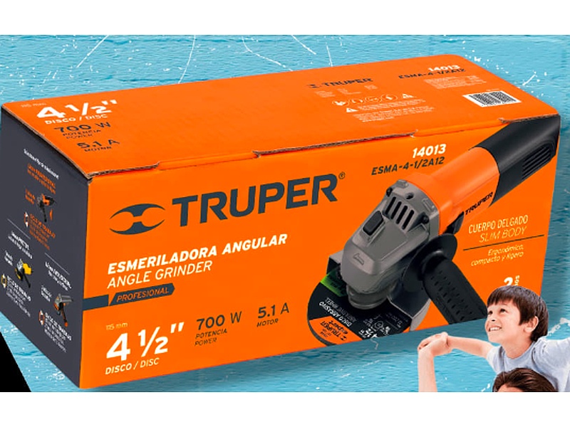 ESMERILADORA ANGULAR 4 1/2" 700W TRUPER MEXICO