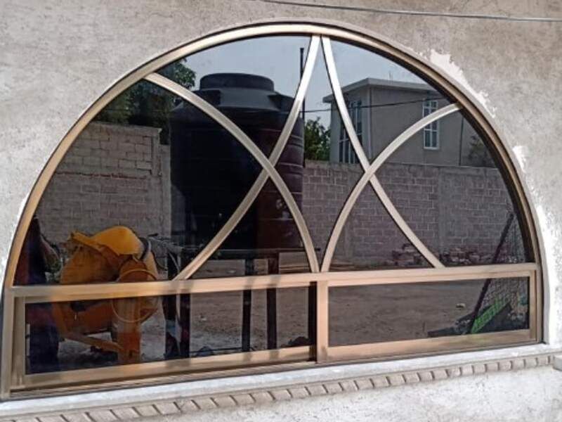 Ventana doble corrediza champagne Coyoacán