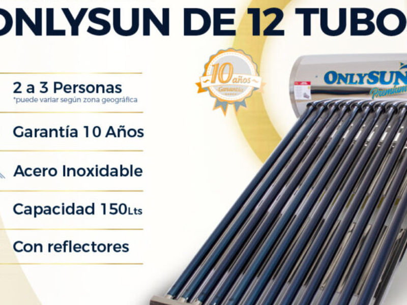 CALENTADOR SOLAR 12 TUBOS MÉXICO