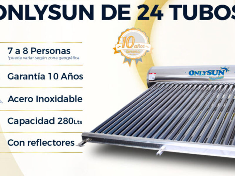 CALENTADOR SOLAR 24 TUBOS  MÉXICO