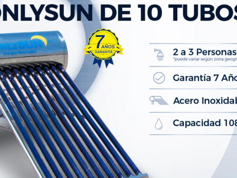 CALENTADOR SOLAR 10 TUBOS MÉXICO