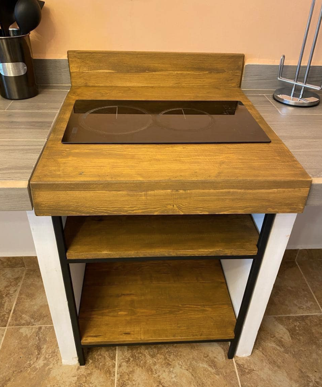 Cocina de inducción en madera México 