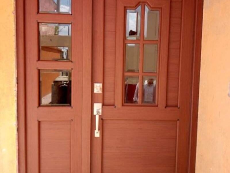 Puerta aluminio nogal Puebla