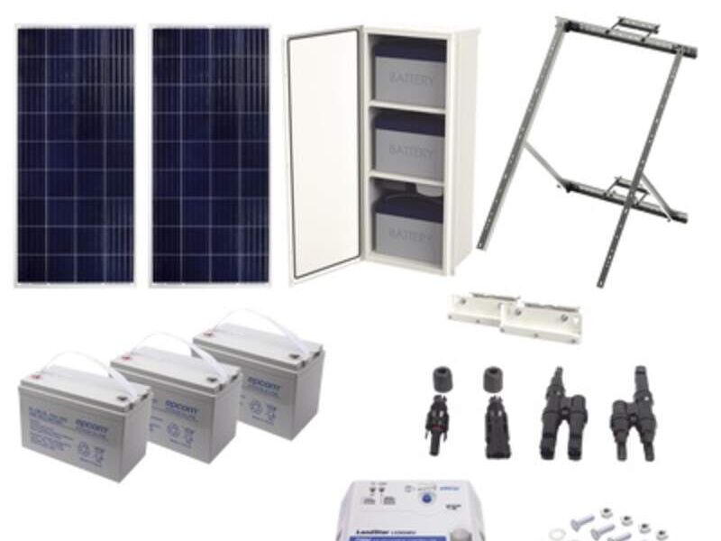 Kit solar 12/24 Vcc 3 baterias AGM México