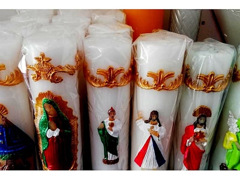 Velas Medianas Grabados Religiosos Mexico
