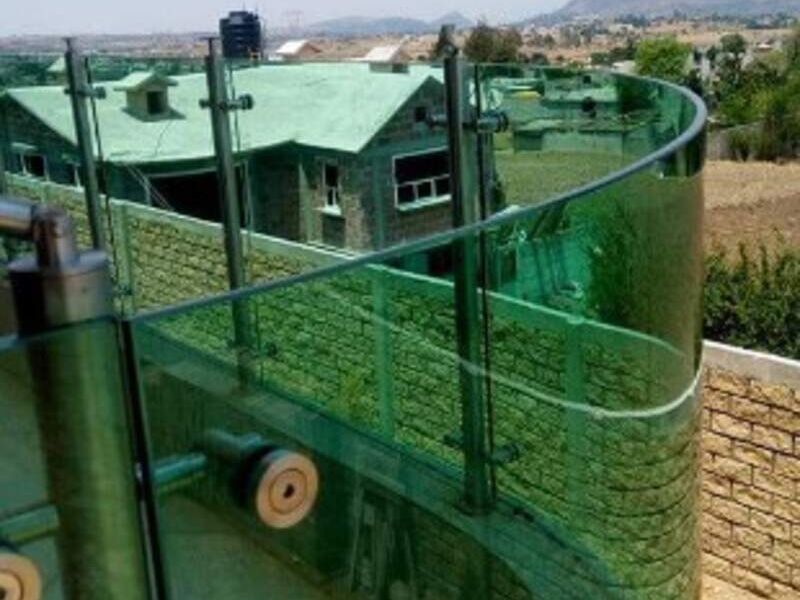 Barandal circular vidrio tintex verde México