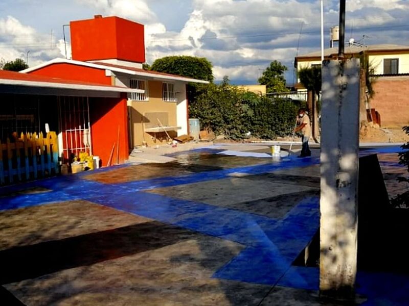 Concreto estampado color Blue México