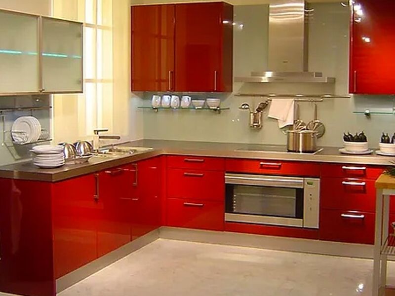 Mueble cocina rojo