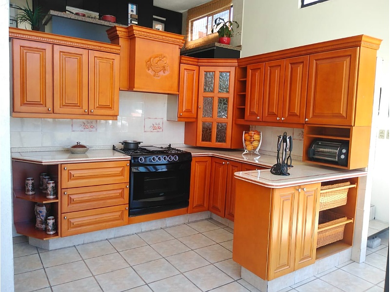Cocina rustica en L México Cocinas Integrales Napoly