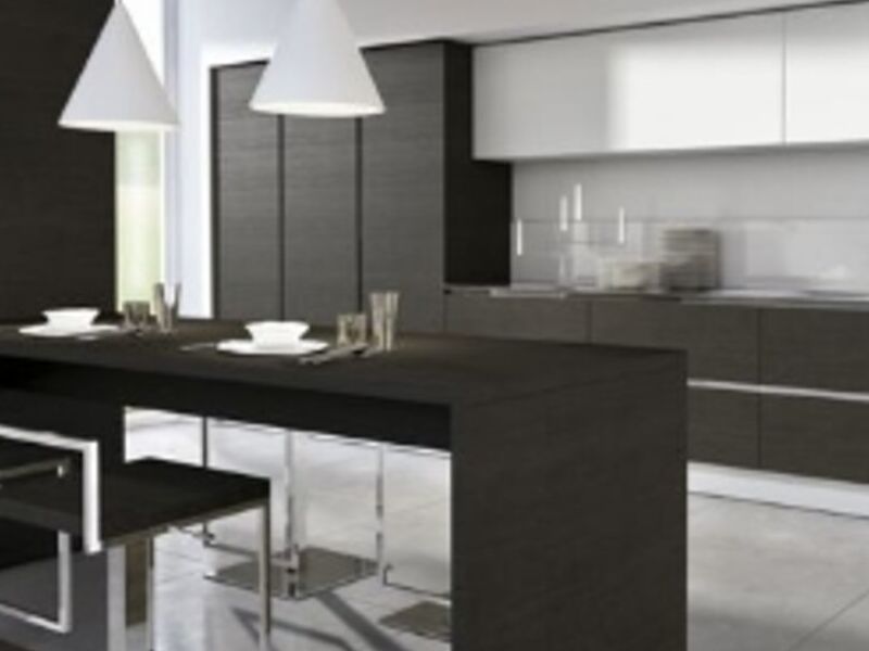 Cocina elegante negra México 