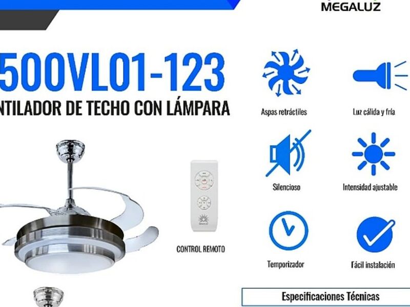 Ventilador techo lámpara México
