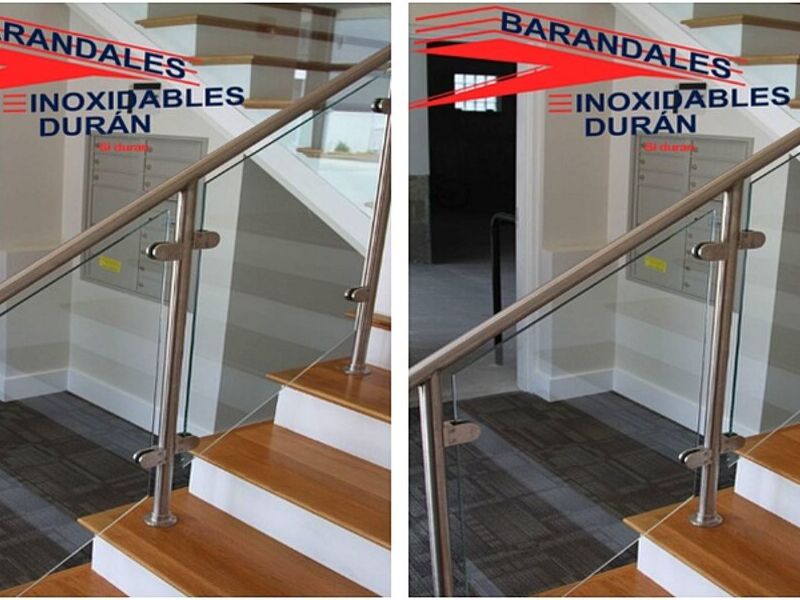 Barandal cristal claro y tubo méxico