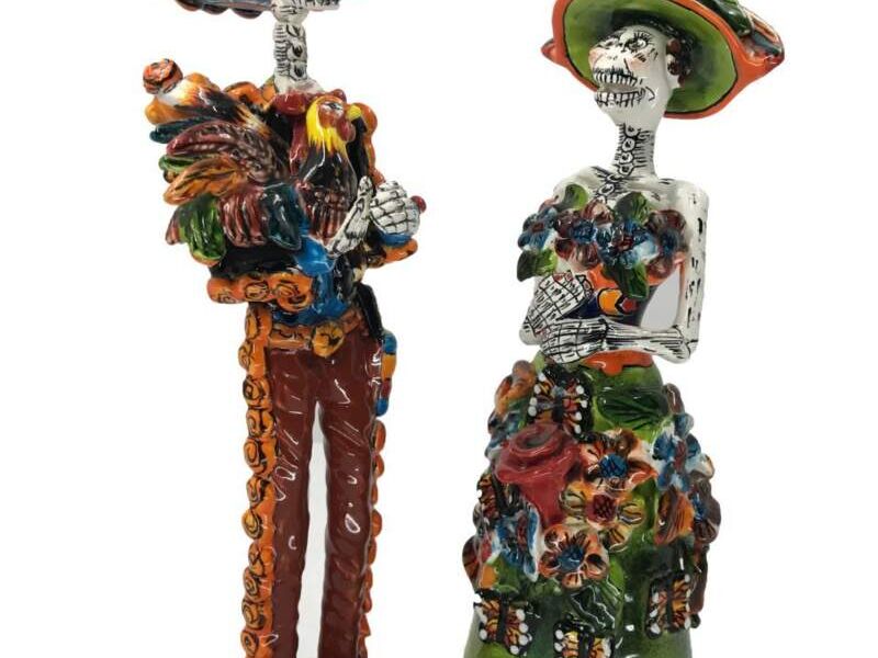 Figuras de cerámica Catrin y Catrina México