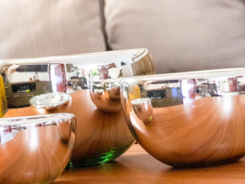 Tres Bowls de Vidrio Soplado México
