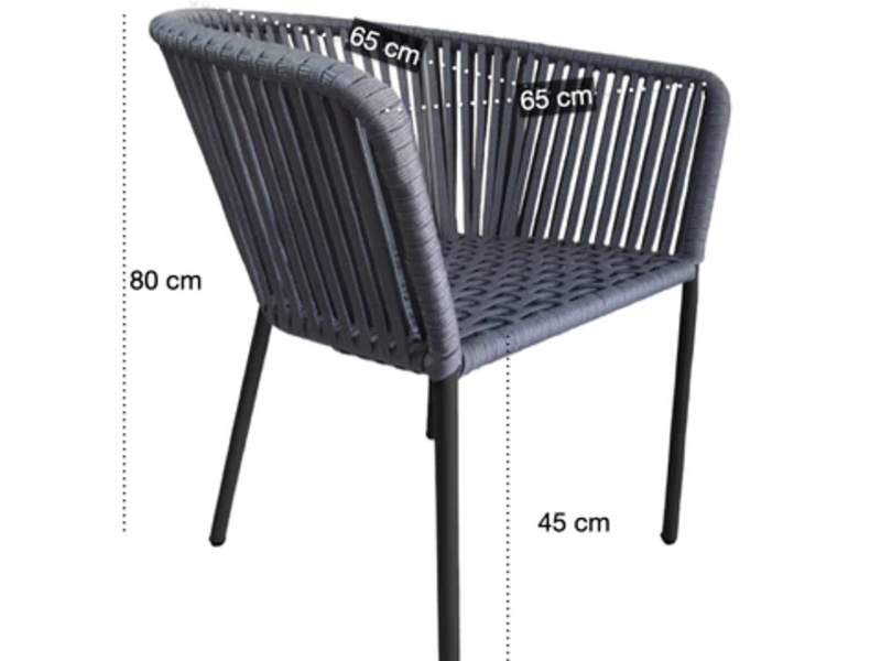 Silla Tejida estilo Capri Gris México