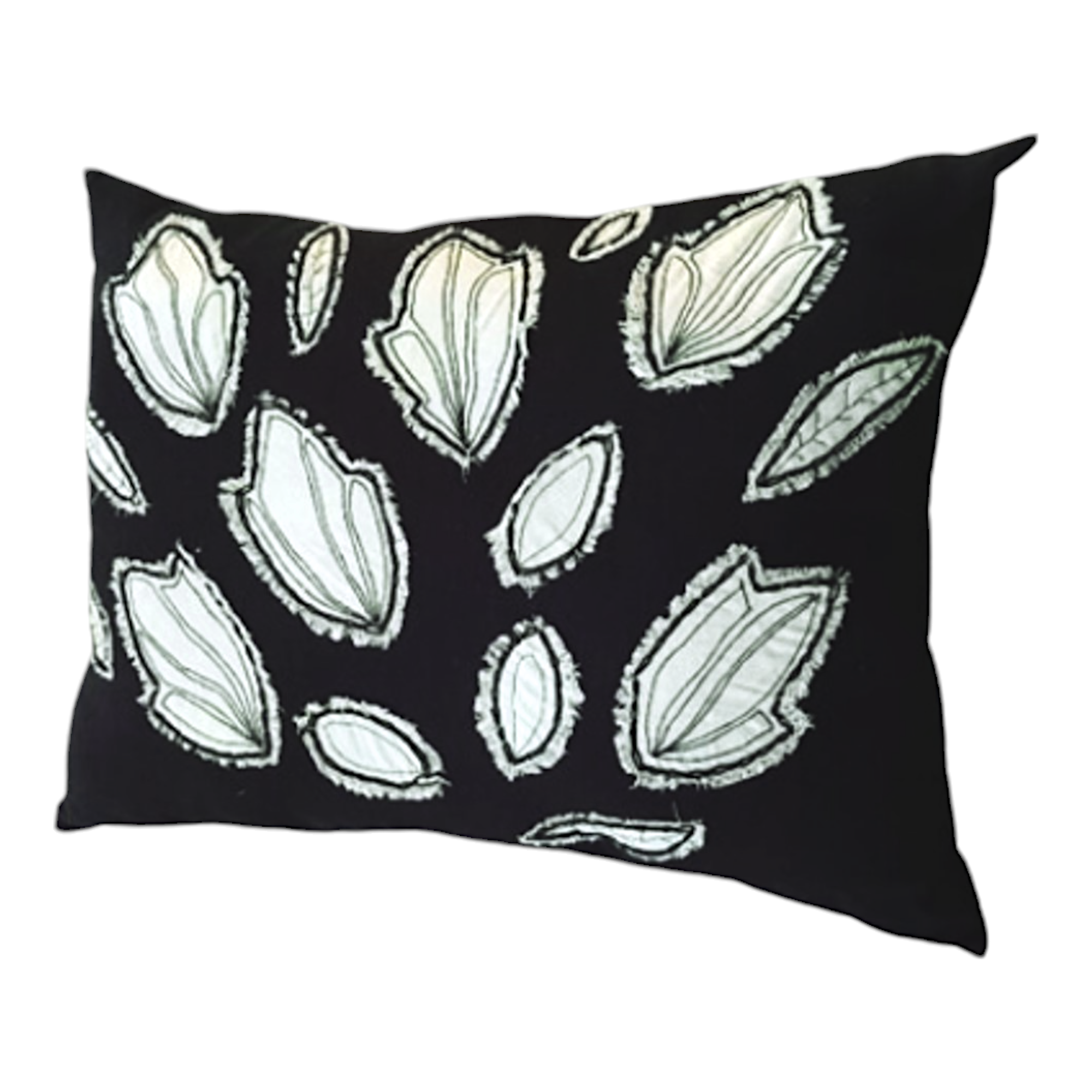 Cojín / almohada en manta de algodón bordada a mano "SELVA"