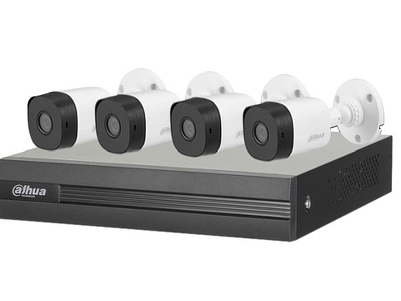 Kit de Videovigilancia Dahua DH-KIT/XVR1B04-I/4-B1A21N-0360B, con DVR de 4 Canales 2MP, H.265+ y 4 Cámaras de Vigilancia B1A21 tipo Bullet de 1080p.