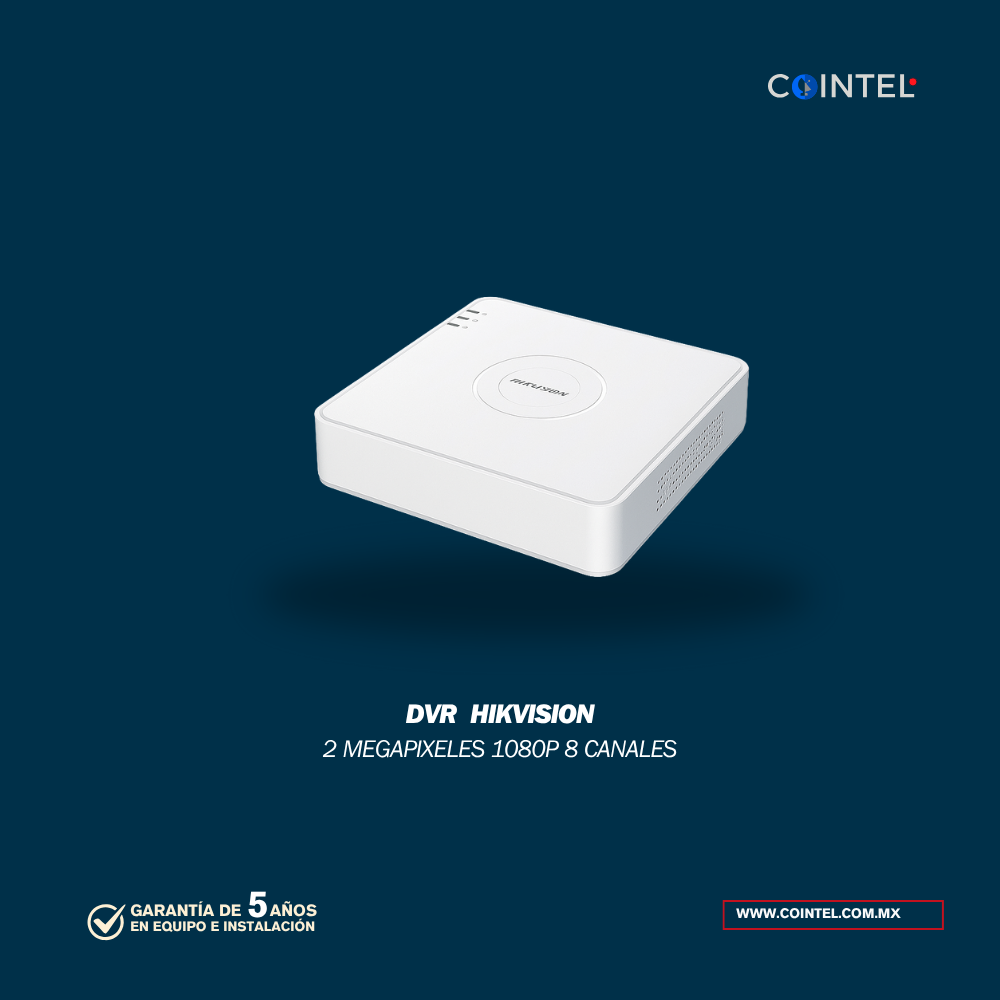 DVR 8 canales 2 Megapixeles INSTALADO