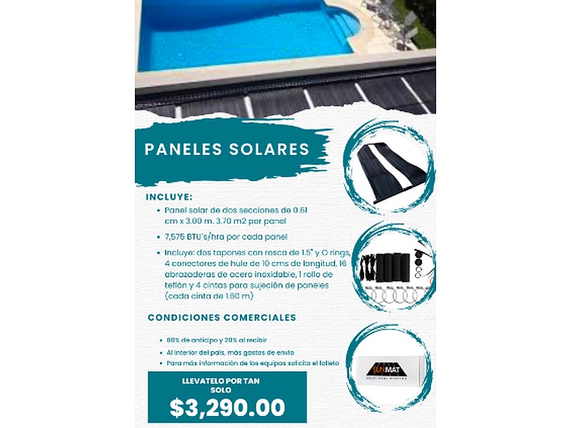 Paneles Solares para Albercas