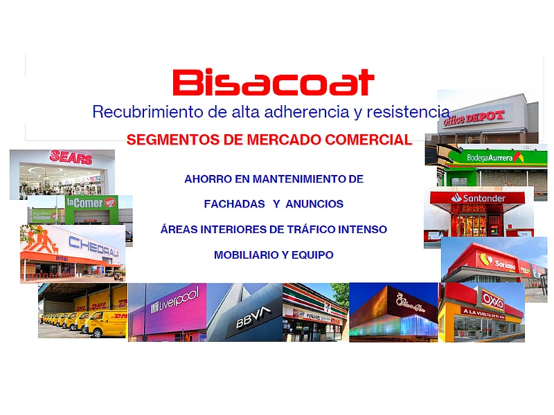 Recubrimiento Bisacoat para espacios comerciales