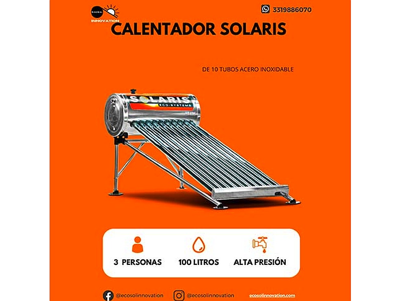 Calentador Solaris 10 tubos acero inoxidable