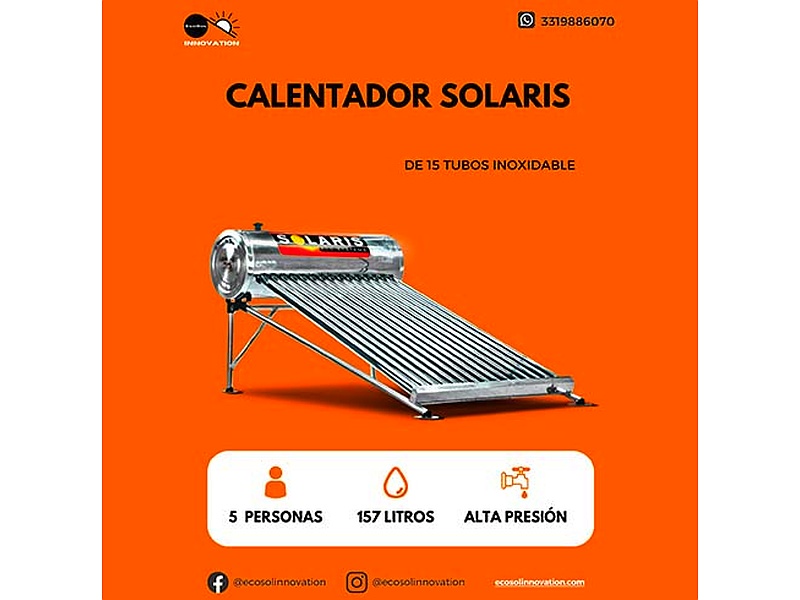 Calentador Solaris 15 tubos inoxidable