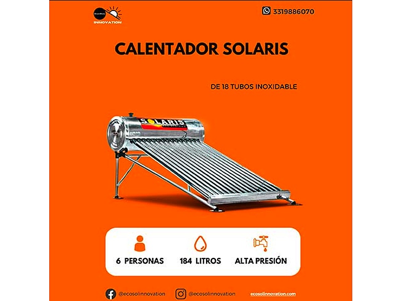 Calentador Solaris 18 tubos inoxidable