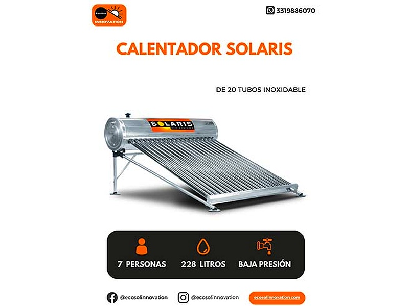 Calentador Solaris de 20 tubos inoxidable