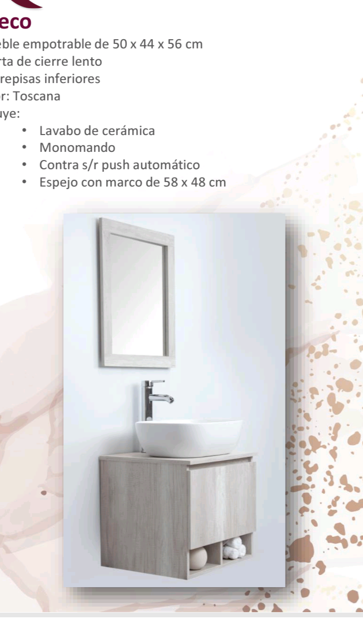 Gabinete con lavabo modelo Greco.