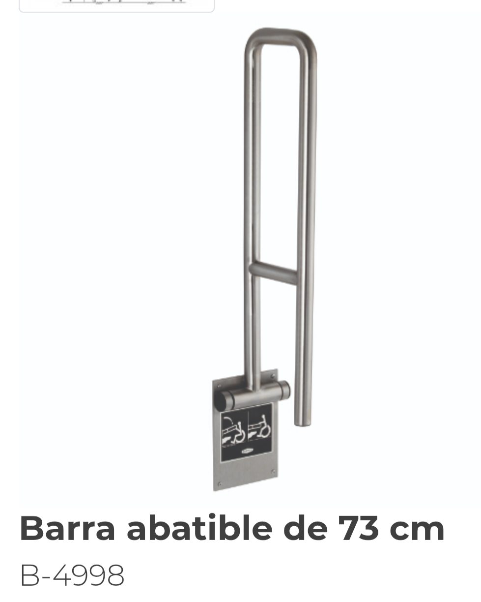 Barra de sujeción abatible.