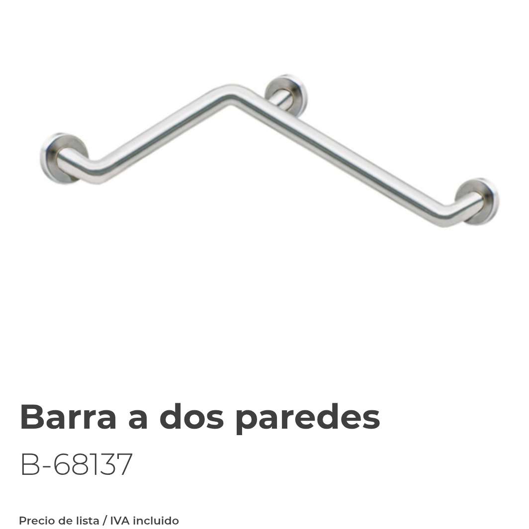 Barra de sujeción a dos muros, modelo B-68616.