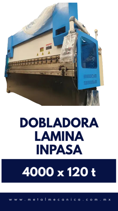 Dobladora Hidráulica Para Lamina INPASA 4000 x 125 t
