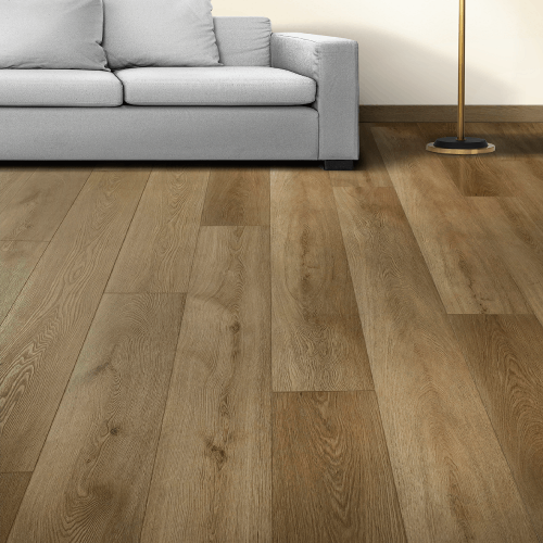 Piso SPC Vinílico Smokey Brown – Tipo Madera Natural | BODEN | Resistente al Agua y Tráfico Alto