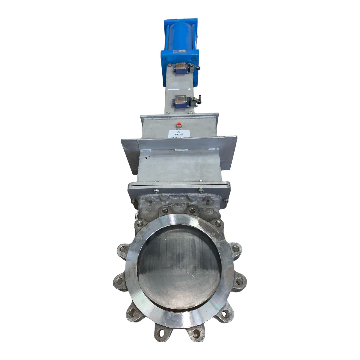 Válvula de cuchilla guillotina Neumatica de 10 Pulgadas