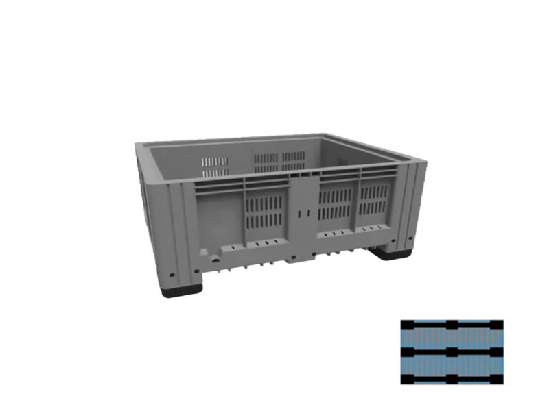 Bin Alemán 580 3 TRAVERSAS RANURADO Gris