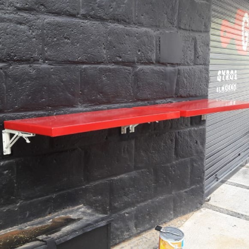 Barra o mesa tipo repisa fija a muro Mexico