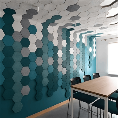 Paneles acústicos de lana imitación madera