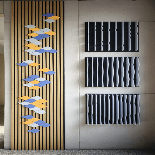 Panel fonoabsorbente decorativo de fibra de poliéster PET